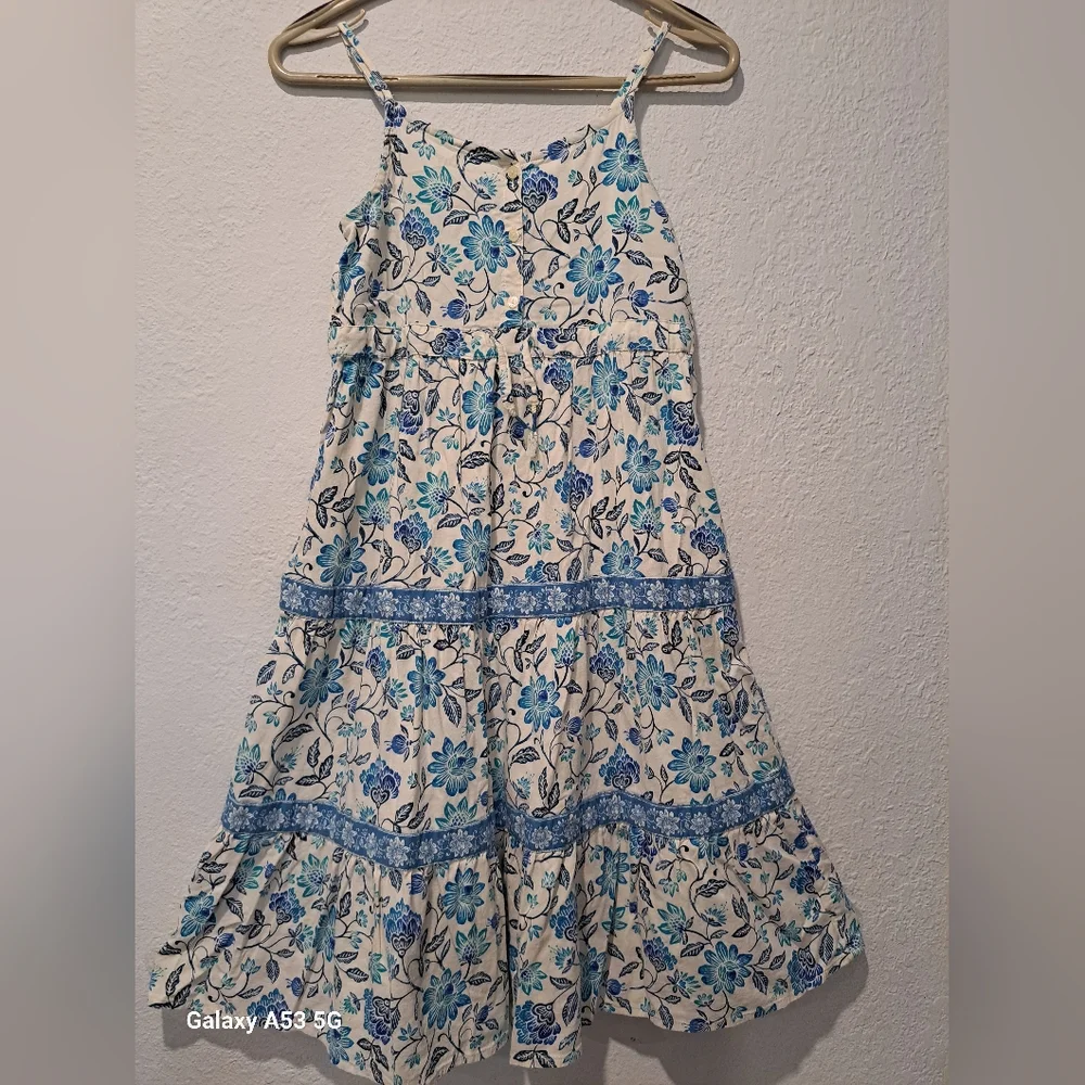 Floral Blue and White Kids Dress